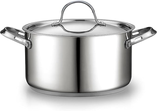 Cooks Standard 18/10 Stainless Steel Stockpot 6-Quart, Classic Deep Cooking Pot Canning Cookware Dutch Oven Casserole with Stainless Steel Lid, Silver by CooksStandard