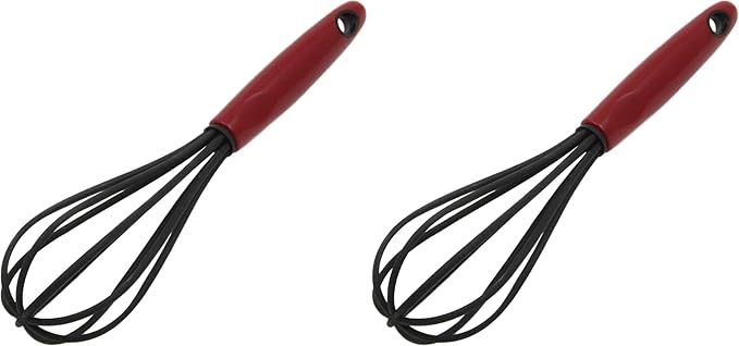 Chef Craft Select Nylon Sturdy Whisk, 10.5 inch, Red (Pack of 2) by ChefCraft