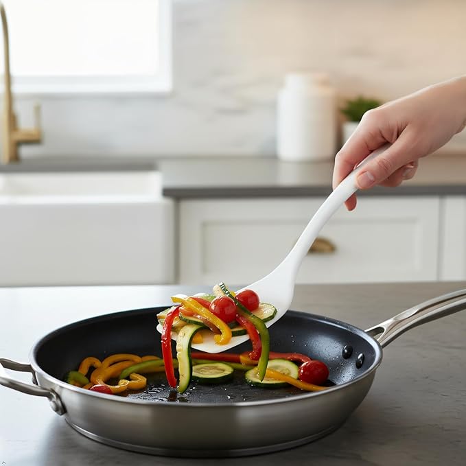 Reston Lloyd Spatula, Turner for Non-stick pans, Heat Resistant, Flipper, BPA Free Melamine Utensil with Ergonomic Handle by 11 inch, White - Image 8