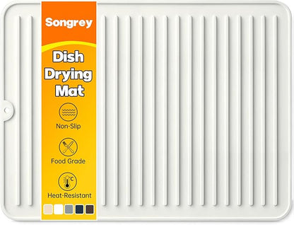 Songrey 16" x 12" Silicone Dish Drying Mat, Kitchen Counter Drying Pad for Sink Dishes or Under Rack, Multi-Use as Heat Resistant Trivet, Coffee Bar Mat by Unknown