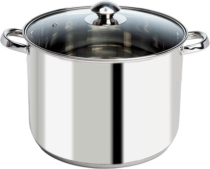 Ecolution Stainless Steel Stock Pot, Encapsulated Induction Ready Cooking Pot with Glass Lid, Oven Safe, Dishwasher Safe Soup Pot, 8-Quart by Ecolution