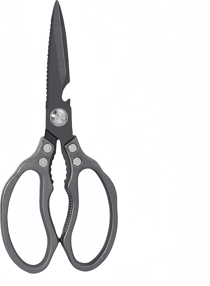 AWinjoy Heavy Duty Sharp Kitchen Scissors - Dishwasher Safe Black Cooking Shears for Meat, Chicken, Fish, Poultry, Herb, Bread (All Black) by AWinjoykitchenshears
