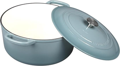 EDGING CASTING Enameled Dutch Ovens Cast Iron Dutch Oven Pot with Lid for Bread Baking, Cook, Dual Handle, 5.5 Quart, Seasalt - Image 2