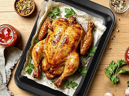 5-Piece Nonstick Baking Pans Set - Professional Grade Carbon Steel Bakeware with Premium Coating- Dishwasher Safe, Stackable, Oven Safe to 450°F (Black-5PCS)