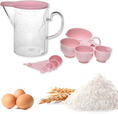 Measuring Cups and Measuring Spoons Set of 10 Pieces, Supreme Housewares Plastic Multi-Purpose Home Essentials Cooking, and Baking Tools BPA Free Dishwasher Safe for Liquid and Dry (Pink) - Image 5