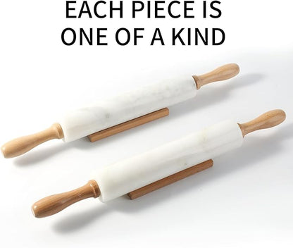 Koville Marble Rolling Pin, Non-Stick African Stone Polished Dough Roller, Pasta, Dumpling, Ravioli, Fondant, Pie Crust, Kitchen Baking Pastry Tools(Namib Fantasy) - Image 5