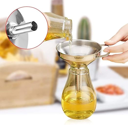 5-Inch Food Grade Stainless Steel Kitchen Funnel with 200 Mesh Food Filter Strainer for Transferring of Liquid Dry Ingredients and Metal Cooking Funnel - Image 5