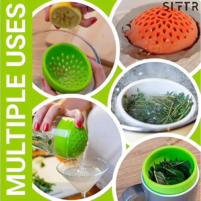 (GREY) Nesting Can Strainer Mini Colander Set - Space Saving Small Colanders and Strainers - Multi Use Kitchen Gadget - Silicone Can Strainer