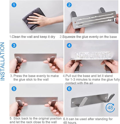 Stainless Steel Wall Mounted Pot Lid Holder Organizer Cutting Board Storage Rack Punch-free Multifunctional Kitchen Shelf 2 PCS