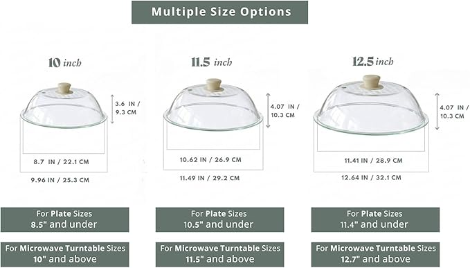OEC Lighter Weight Tempered Glass Microwave Splatter Cover - 11.5 inch (Inner Diameter 10.6”) - Heat-Resistant -Durable Glass Lid with Vent, Silicone Knob, Dishwasher Safe, 100% Food Grade - BPA Free - Image 4