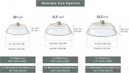 OEC Lighter Weight Tempered Glass Microwave Splatter Cover - 12.5 inch (Inner Diameter 11.4”) - Heat-Resistant - Durable Glass Lid with Vent, Silicone Knob, Dishwasher Safe, 100% Food Grade - BPA Free - Image 4
