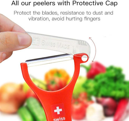 Original Swiss Made Peeler Vegetable&Fruits stainless steel blade Peeler for kitchen (RED-Soft skin Peeler)