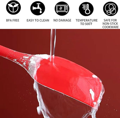 8 Pieces Silicone Spatulas, 8.3 inch Small Spatulas Non-stick Heat-Resistant Non-stick with Stainless Steel Core For Cake Cream Cooking Gadget (Red) - Image 7