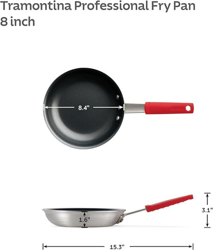 Tramontina Professional 8-Inch Non Stick Small Frying Pan, Heavy-Gauge Aluminum Skillet with Reinforced Nonstick Coating, Red Handle, Dishwasher and Oven Safe - Image 4