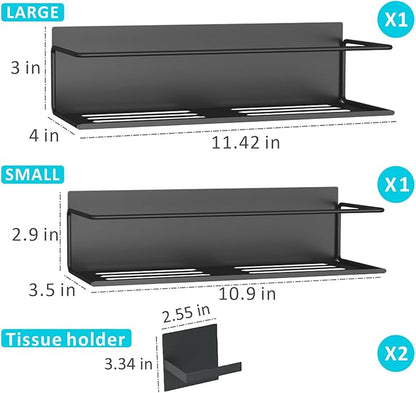 Magnetic Spice Rack For Refrigerator, Space Saving Magnetic Shelf For Fridge Black 2 Pack With Magnetic Paper Towel Holder - Image 4