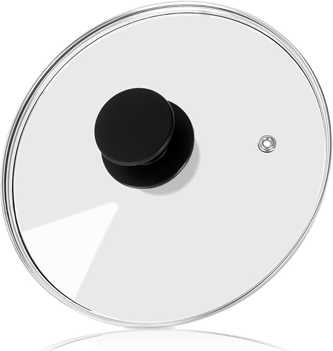 Pan Lid 8 Inch - Tempered Glass Pot Lid - Replacement Pan Cover for Cast Iron Skillets, Frying Pans, Pots and Wok, Heat Resistant Handle