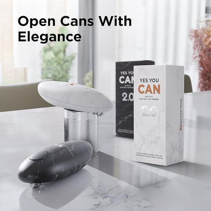 Kitchen Mama Auto 2.0 Electric Can Opener: Blade Opens Almost Any Can Pop or Soda Can - Automatic, Hands Free, Safe, Smooth Edge, Lid Remover, Battery Operated, Cordless, YES YOU CAN (Marble Black) - Image 6