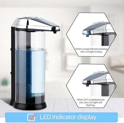 Secura 17oz Automatic Liquid Soap Dispenser, Touchless Battery Operated Hand Soap Dispenser with Adjustable Soap Dispensing Volume Control Dial, Personal Care Dispenser (Chrome-2Pcs) - Image 6