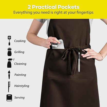 ROTANET Extra Large Apron for Men Adjustable Bib Aprons with 2 Pockets Cooking Kitchen Women Chef Water & Oil Resistant - Image 4