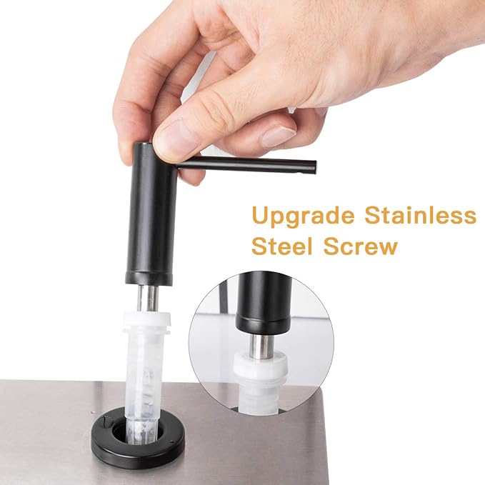 Matte Black Kitchen Sink Soap Dispenser GAPPO Countertop Pump Hand Lotion Built in Bottle Upgrade Stainless Steel Screw - Image 5