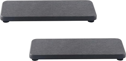 NiuYichee 2 Pcs Water Absorbing Stone Trays, Kitchen/Bathroom Sink Soap Dish, Diatomite Tray Used for Hand Soap & Cosmetic Bottles in The Modern Home, 3.5" W x 7.1" L, Dark Gray