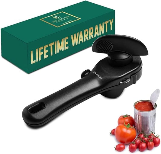 Bellemain- Safe Cut Stainless Steel Ergonomic Can Opener, Manual, Smooth Edge Perfect For Home Chefs and Restauraunts by Bellemain