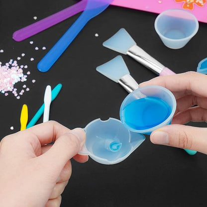 Gartful 9PCS Silicone Mixing Cups Set, Resin Casting Tool Kit, DIY Craft Set for Epoxy, 1pcs 700ml Oversize Measuring Cup, 1pcs 250ml Large and 3pcs 100ml Reusable Measurements Cups, 4pcs Mixing Cups