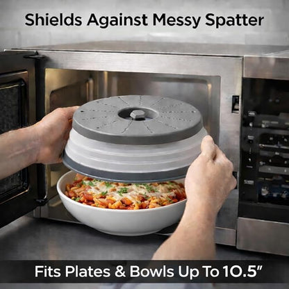 HIC Kitchen Collapsible Microwave Food Cover, BPA Free, Contains Splatter and Mess - Image 2