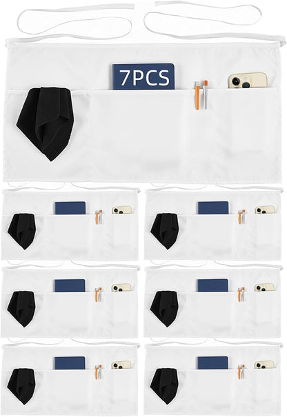 Xeoxarel Aprons with 4 Pockets (Available in 3 Pack / 7 Pack) 23.5'' X 11.5'' by XeoxarelWomensvests