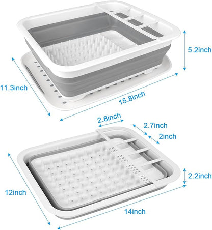 Collapsible Dish Drying Rack Portable Dish Drainers for Kitchen Counter with Drainboard, Kitchen Sink Organizer Basket RV Accessories Camper Storage and Organization Dish Rack Over Sink Drying Rack - Image 2