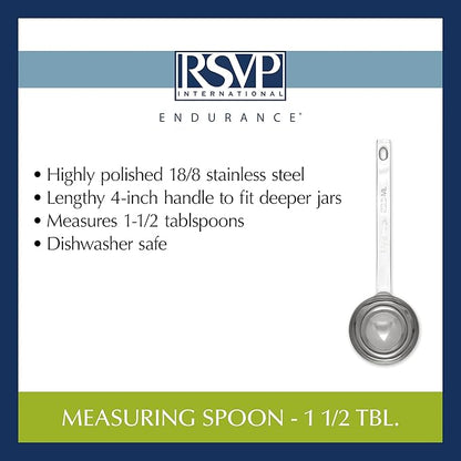 RSVP International Endurance Kitchen Collection Open Stock Measuring Spoon, Stainless Steel, Dishwasher Safe, 1.5-Tablespoon - Image 6