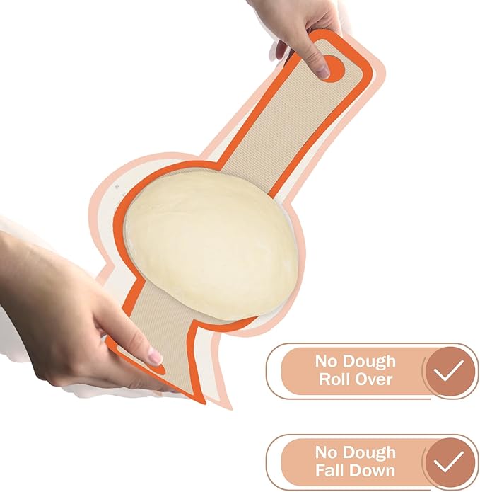 Silicone Bread Sling for Dutch Oven, 2 PCS Non-Stick & Easy Clean Reusable Silicone Bread Baking Mat with Long Handles, Easy to Transfer Sourdough Bread (2Pack Round, Orange) - Image 3