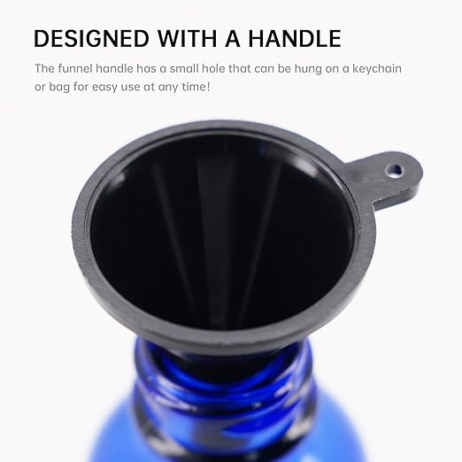 Mini Funnel 4-Pack for Lab Bottles, Sand Art, Perfume, Spice, Powder, Essential Oil, Recreational, Kitchen Food Grade Small Plastic (Black)