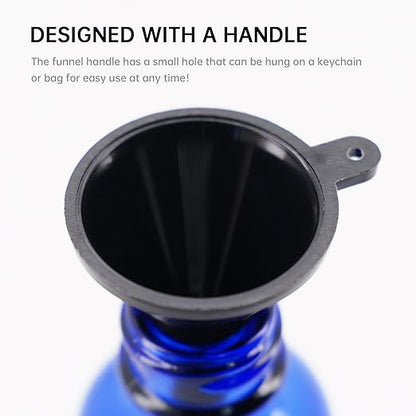 Mini Funnel 4-Pack for Lab Bottles, Sand Art, Perfume, Spice, Powder, Essential Oil, Recreational, Kitchen Food Grade Small Plastic (Black)