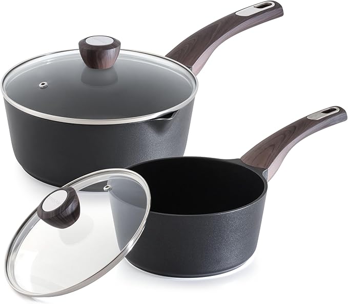 SENSARTE 2.0 & 3.0 Quart Sauce Pan Sets with Lid, Cooking Pots Set, Nonstick Saucepan Set with Pour Spout, Small Kitchen Pot, Non toxic Saucepot, Induction Comptable, Easy to Clean, PFOA Free by SENSARTE