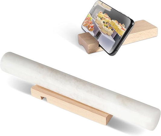 Koville African Natural Marble French Rolling Pin, 16inch Non-Stick Rolling Pin for Baking, Dough Roller for Pasta, Dumpling, Fondant, Pie, Bread, Pizza, Kitchen Baking Tools(Namib Fantasy) by Koville
