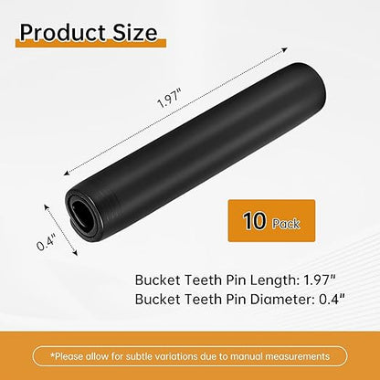 Bucket Teeth Pins 1.97 Inch Long, for X156 Series P156 X156 X156S X156L X156T X156TWL He-nsley Style Teeth and Adapters, Replacement Roll Pins 10 Pack