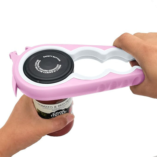 Otstar Jar Opener Bottle Opener and Can Opener for Weak hands, Seniors with Arthritis and Anyone with Low Strength, Mutil Jar Opener Get Lids Off Easily (Pink) by Otstar
