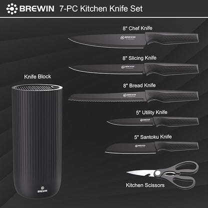 Brewin Knife Set, Kitchen Knife Set, Knives Set for Kitchen, Universal Knife Block, Utility Knife Block Set, New Home Essentials, Apartment Essentials, Dishwasher Safe - Image 5