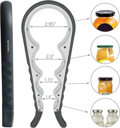 Jar Opener Bottle Opener for Weak Hands, 5 in 1 Multi-Function Can Opener Bottle Opener Kit with Silicone Handle Easy to Use for Children, Elderly and Arthritis Sufferers (White) - Image 2