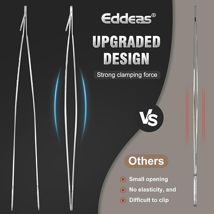 Eddeas Kitchen Tweezers Tongs, Cooking Tweezers Stainless Steel - 3 Size 12'' 10'' & 8 inch Ideal for Meat, pasta, plating and pinching delicate small pieces of food, Set of 3 - Image 7