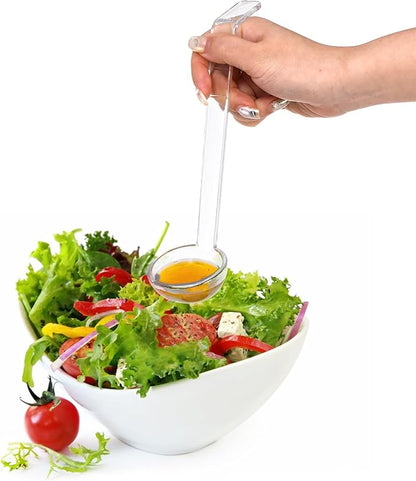 Coloch 20 Pack 1oz Plastic Small Ladle, 7 Inch Clear Mini Ladle Long Handle Punch Bowl Ladles Mini Serving Spoon for Juice, Topping, Dressing, Soup, Gravy, Pouch Bowl, Cocktail