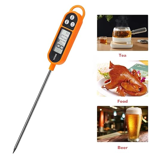 Candy Thermometer Digital Instant Read for Meat Kitchen Cooking Food Oil Deep Fry BBQ Grill Smoker (1, 9.4in-orangev) - Image 3