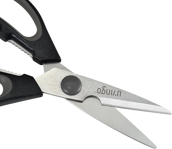 LIVINGO 7.5" Kitchen Scissors All Purpose for Sharp Cutting Small Bones & Vegetables, with Nutcracker Grip Comfortable, Heavy-duty Food Shears for Home Cooking - Image 4