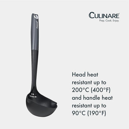 Culinare Soup Ladle with Dual Pouring Spouts & Herb Stripper – Heat-Resistant, Non-Stick Safe Serving Spoon for Soups, Stews & Sauces – Ergonomic Handle, Dishwasher Safe, Easy Storage