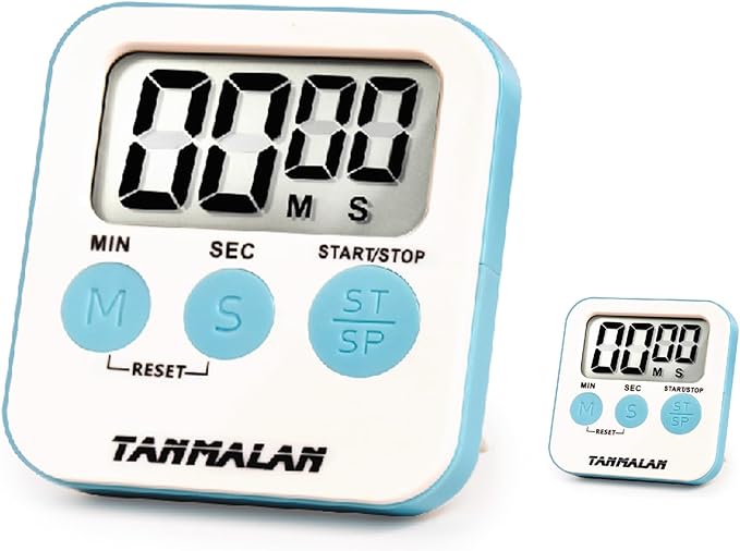 Tanmalan Kitchen Timers Count down-up,easy to use (6.0-b-blue 2 pack) by Tanmalan