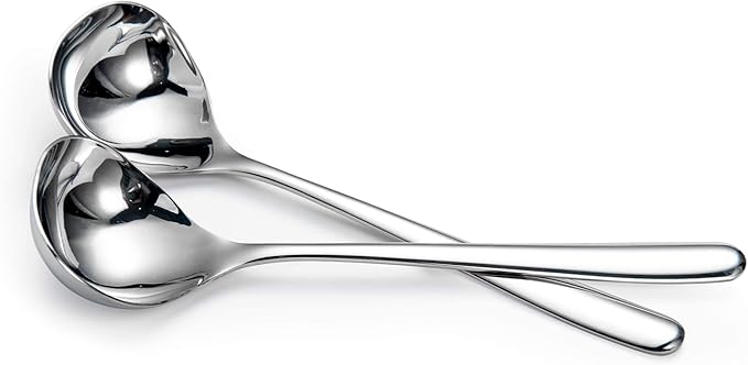 IMEEA 8-Inch Stainless Steel Sauce Ladle with Long Handle, Small Serving Ladle for Gravy, Dressing & Toppings, Set of 2 - Image 8