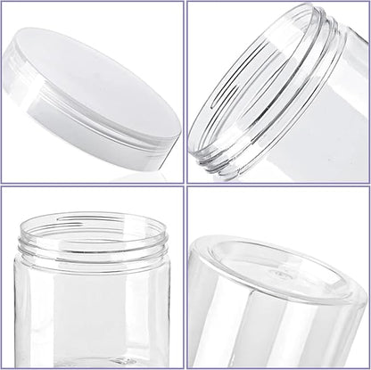20 Pack 4oz Clear Plastic Jars with Lids,115ml Wide-Mouth Refillable Storage Containers,Empty Round Containers for Candy,Beads,Lotion,Slime Making and Food Storage - Image 3