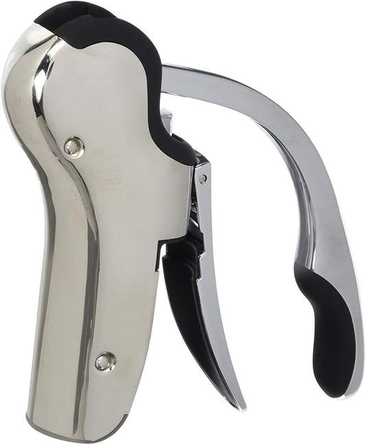Stainless Steel Wine Opener Compact Vertical Corkscrew Wine Bottle Opener with Foil Cutter by KEISSCO
