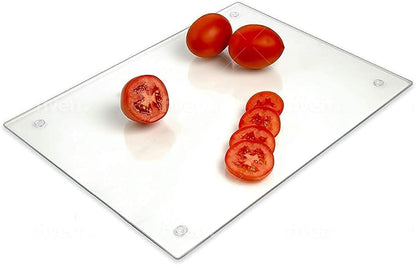Tempered Glass Cutting Board – Long Lasting Clear Glass – Scratch Resistant, Heat Resistant, Shatter Resistant, Dishwasher Safe. 14 X 18 Inch
